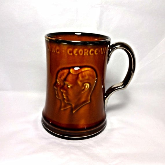 Coronation 1937 Royal Beer Mug Honey Glaze King VI Ridgways