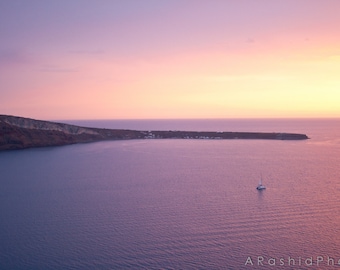 Epic Sunset in Santorini, Greece Photography Print