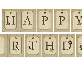 INSECT Party Happy Birthday Banner