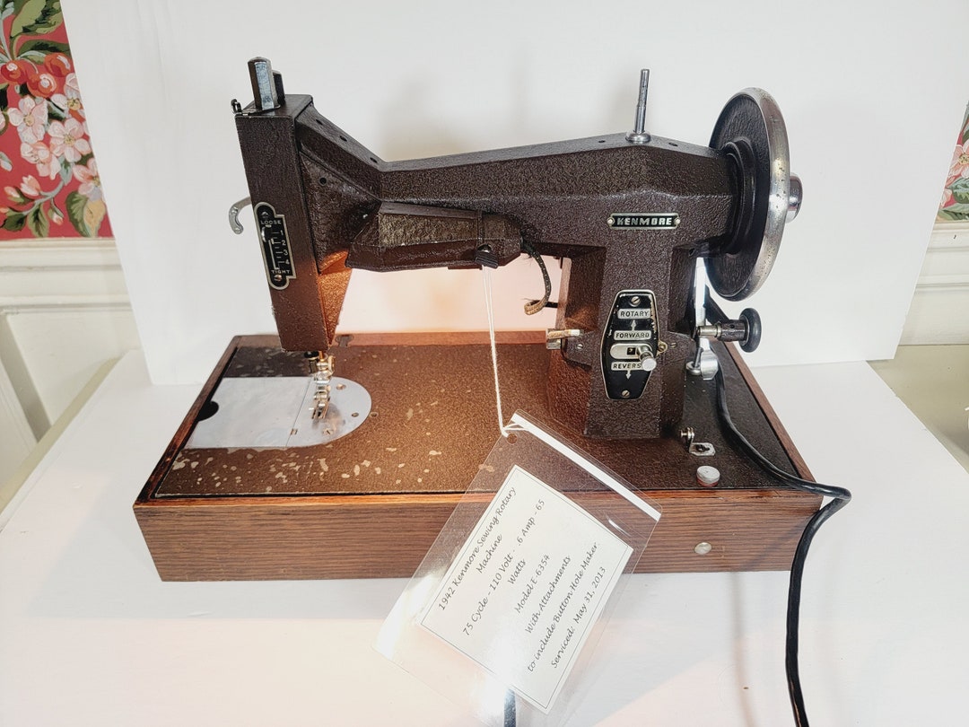Vintage 1942 Kenmore Sewing Machine With Carrying Case E6354 E6354 WORKS Etsy