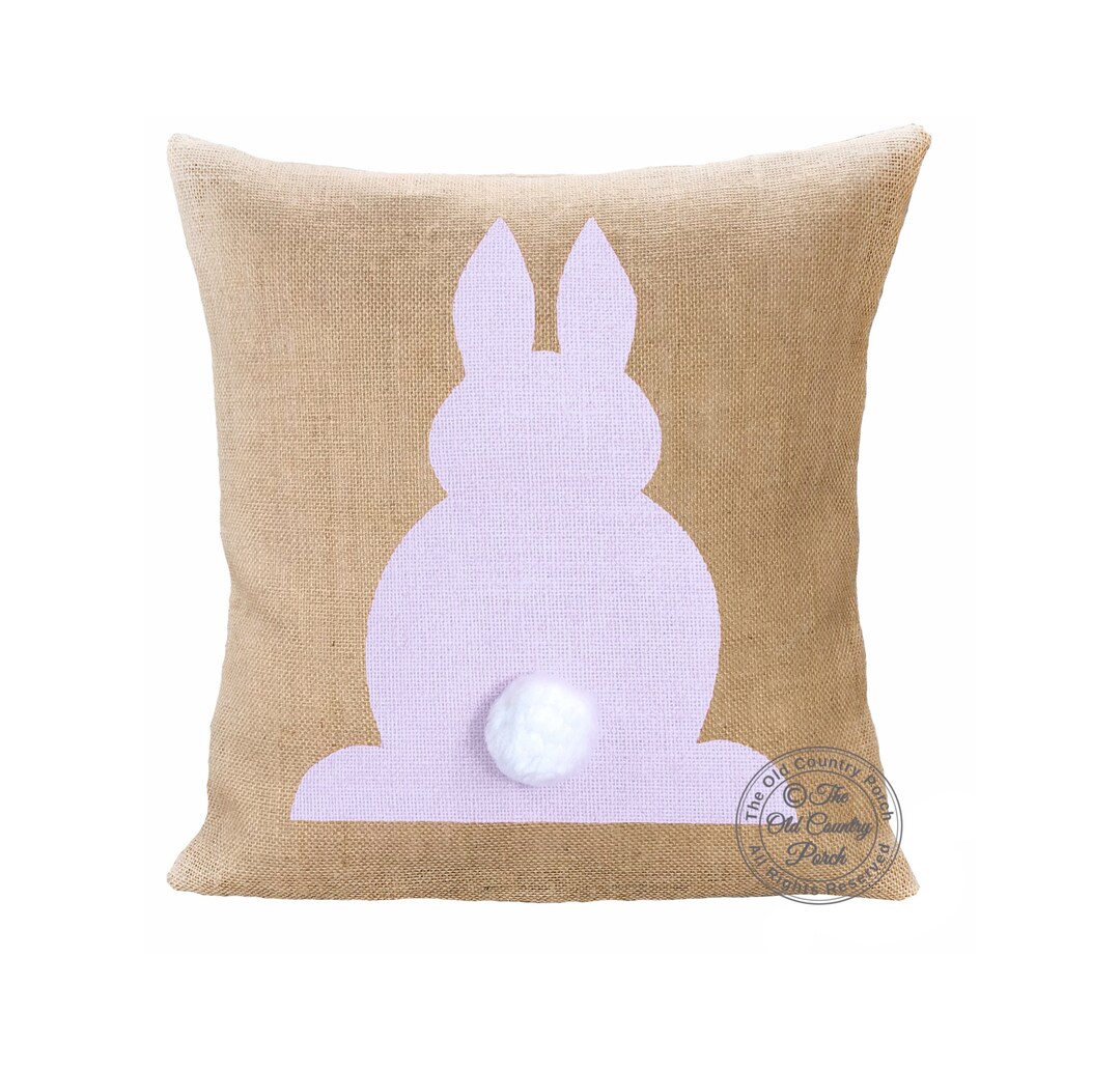 burlap bunny pillow