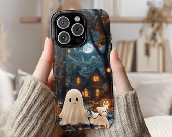 Ghost Walking Dog Phone Case, Cute Halloween Fall Accessory
