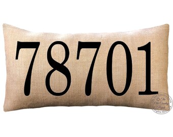 zip code pillows etsy