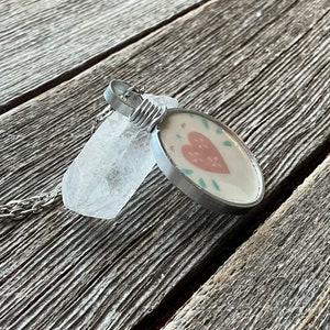 Forever Yours Corelle Broken Dishes Necklace made from broken plate, china necklace, broken china pendant, eco friendly image 7