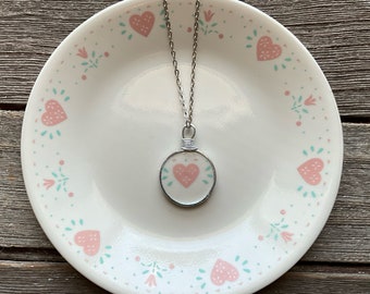 Forever Yours Corelle Broken Dishes Necklace - made from broken  plate, china necklace, broken china pendant, eco friendly