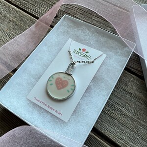 Forever Yours Corelle Broken Dishes Necklace made from broken plate, china necklace, broken china pendant, eco friendly image 10