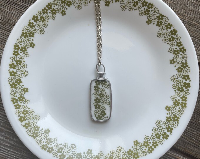 Large Corelle Broken Dishes Necklace Made From Broken Corelle Crazy