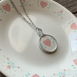 Forever Yours Corelle Broken Dishes Necklace made from broken plate, china necklace, broken china pendant, eco friendly image 8