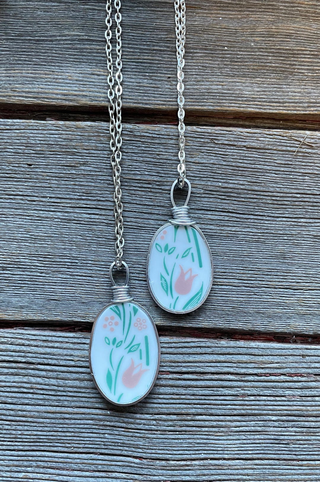 Corelle Broken Dishes Necklace - Made From a Broken Corelle Tree