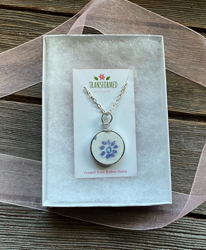 Lotte Norwegian Broken Dishes Necklace Made From Broken Lotte Plate