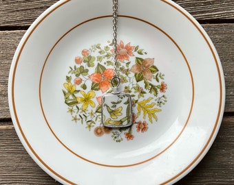 Corelle Broken Dishes Necklace - made from broken Corelle Indian Summer plate, Indian Summer,  necklace, broken china pendant -