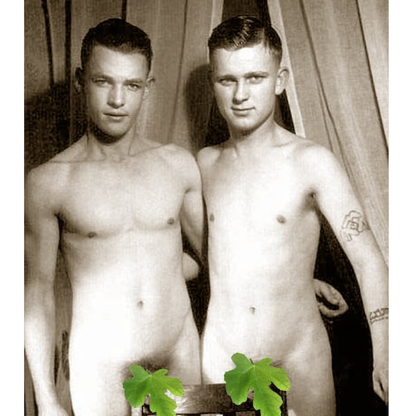 1924 Photo Reprint Nude Men Hang Dicks & Balls on Chair Back 46
