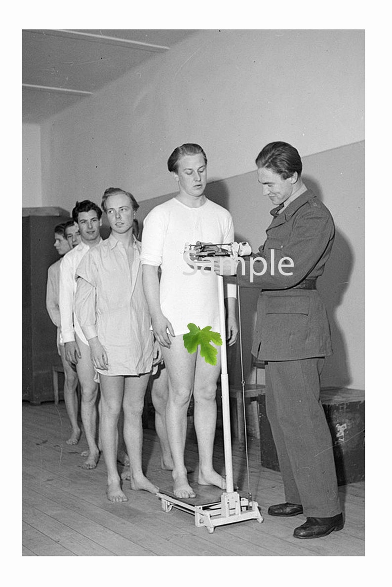 vintage-1940-s-photo-reprint-nude-soldiers-get-weighed-in-etsy-new