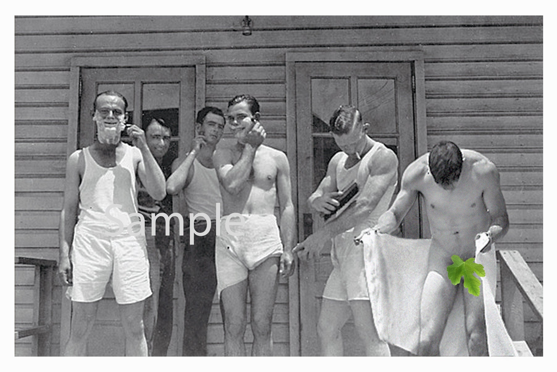 Vintage 1940's Reprint Photo Nude Soldier Poses With Pals - Etsy