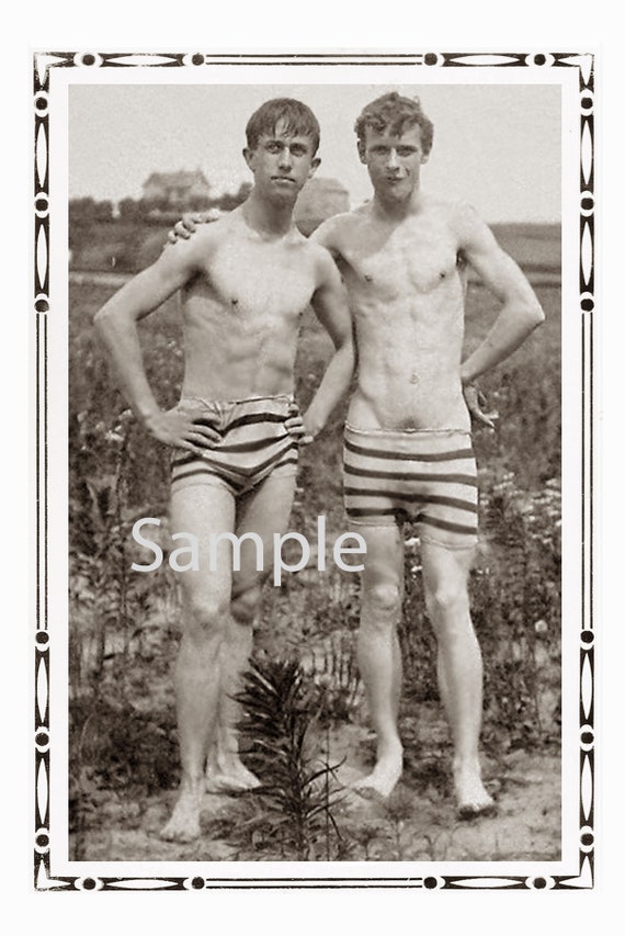 Vintage s Photo Reprint of Affectionate Near Nude Etsy España