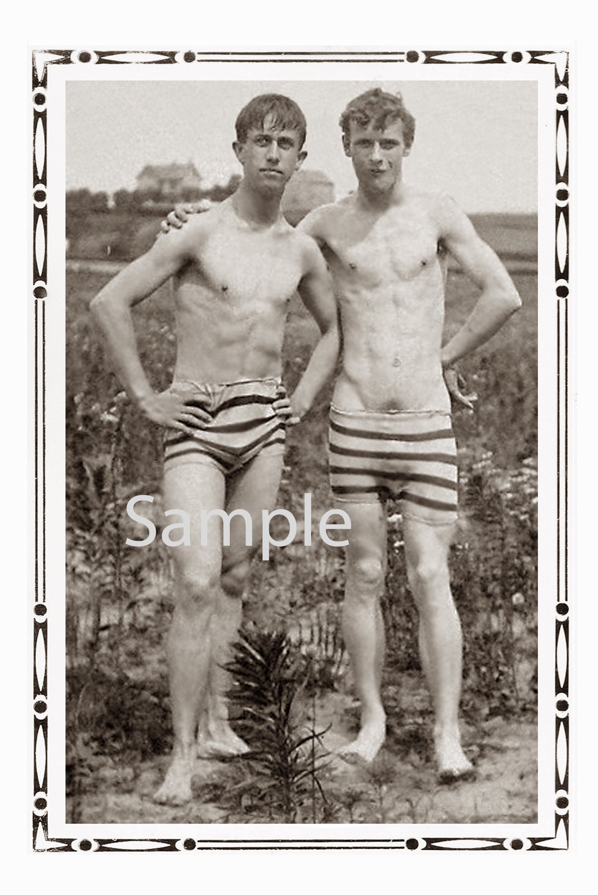 Vintage 1920 s Photo Reprint Of Affectionate Near Nude Etsy Espa a