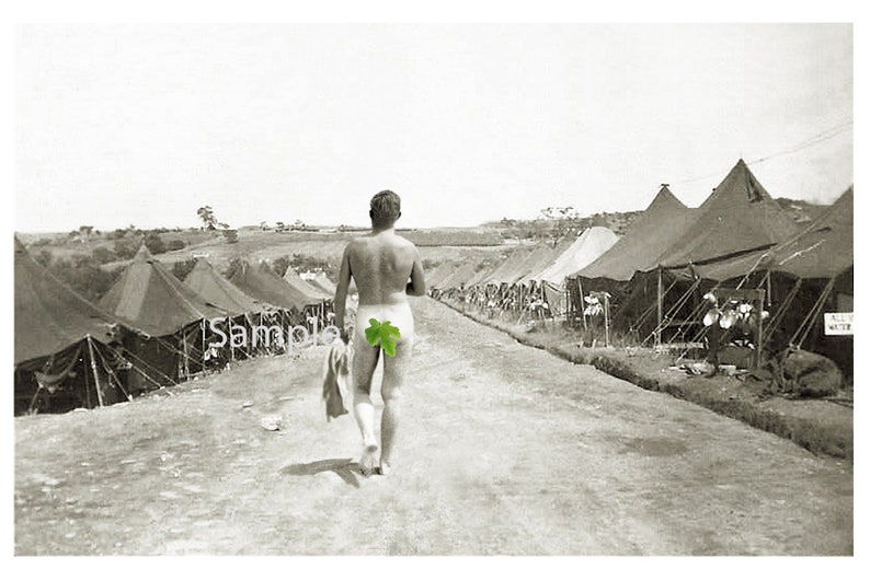 Vintage 1940s Photo Reprint Sexy Nude Soldier Walks To Etsy 