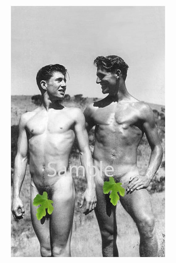 570px x 853px - 1950's Photo Reprint of Two Handsome Muscular Nude Men - Etsy UK