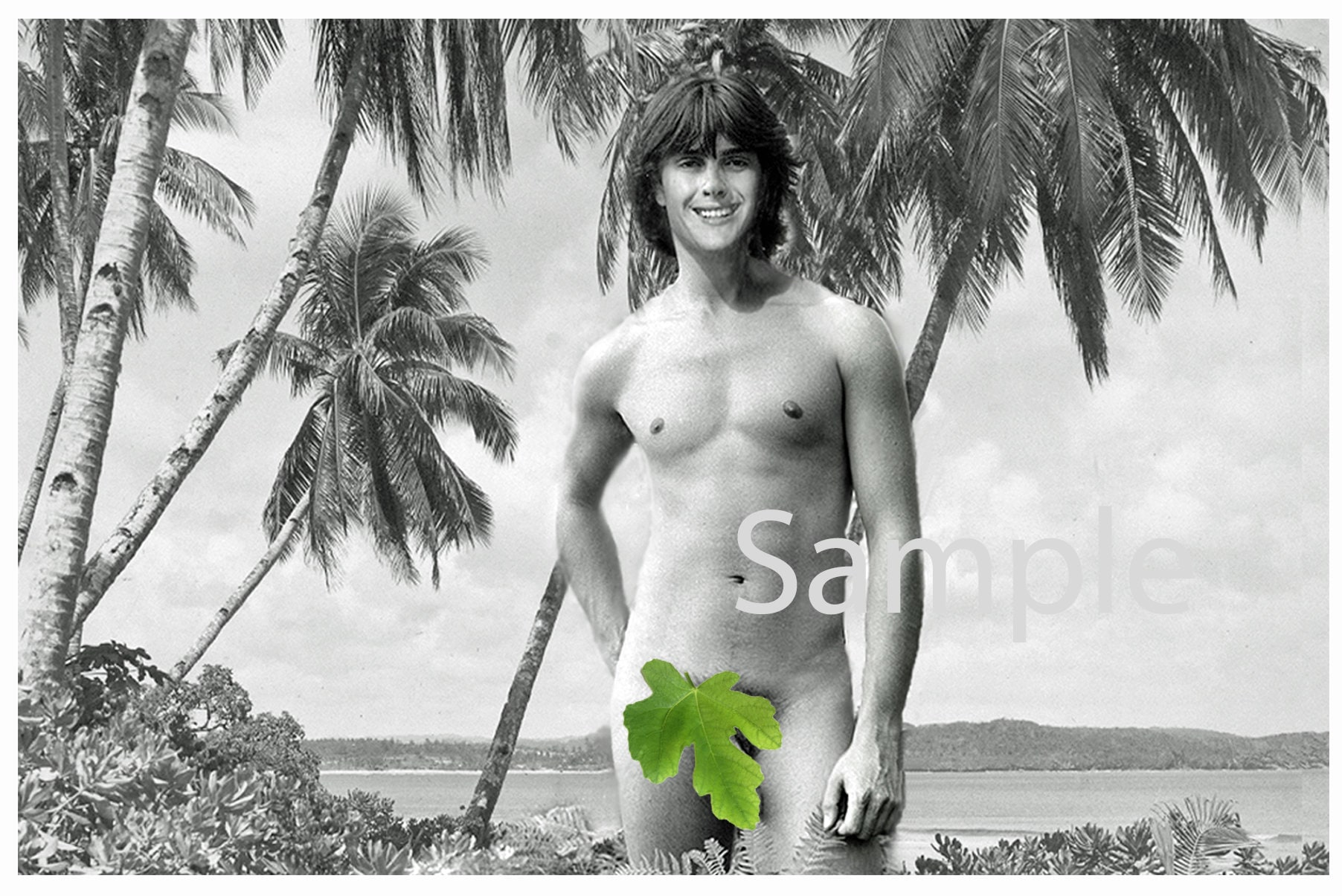 Vintage Photo Reprint Nude Amateur Hawaiian Native Man Poses pic