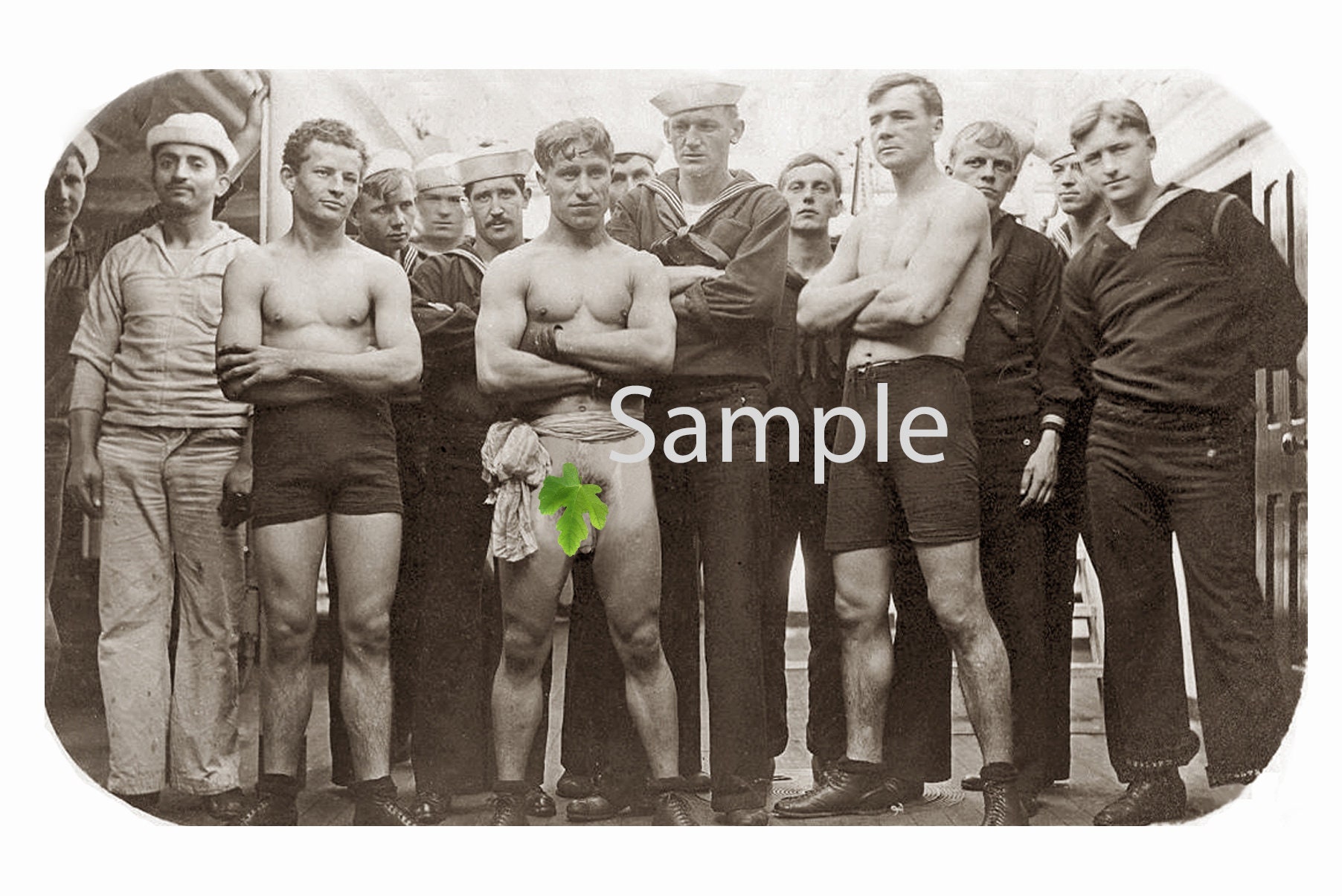 Vintage Photo Reprint Of A Nude Wwi Sailor Boxer His Etsy