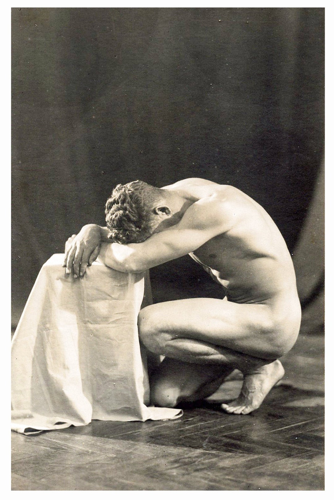 Vintage 1930s Photo Reprint Nude Amateur Man Poses picture