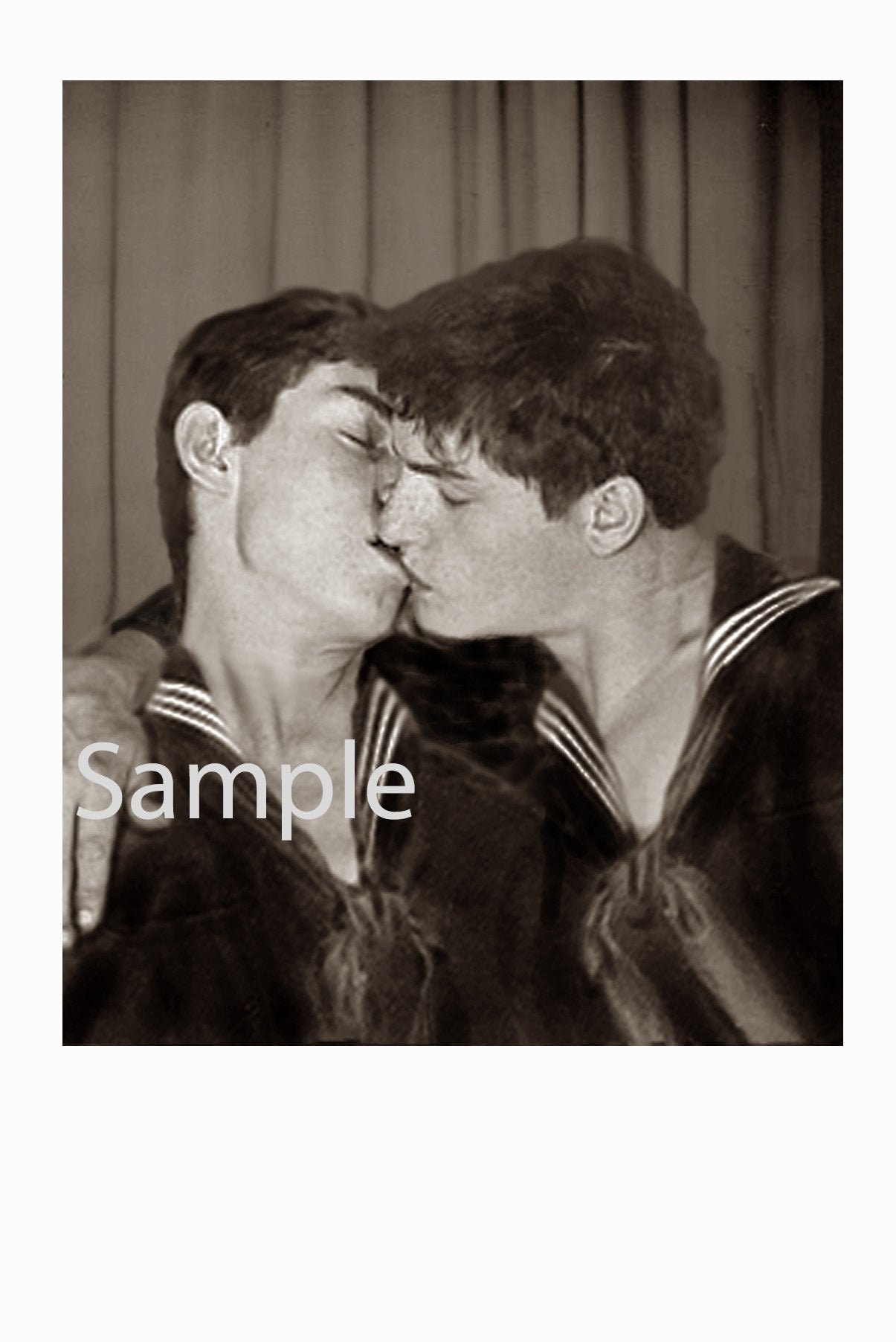 Vintage 1940s Photo Reprint of Two Gay Sailors Sharing a