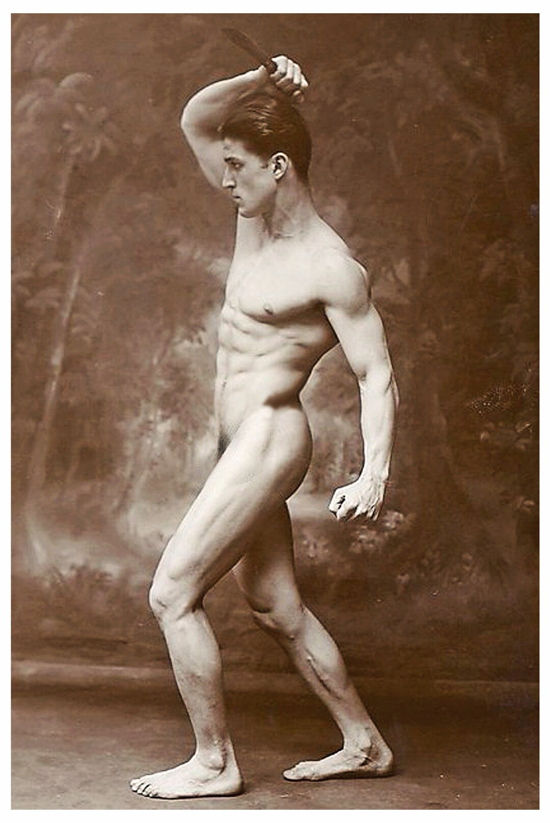 Reimpresión fotográfica vintage de 1900 Hombre guapo desnudo posa en el  estudio fotográfico Gay Interest 171 - Etsy México