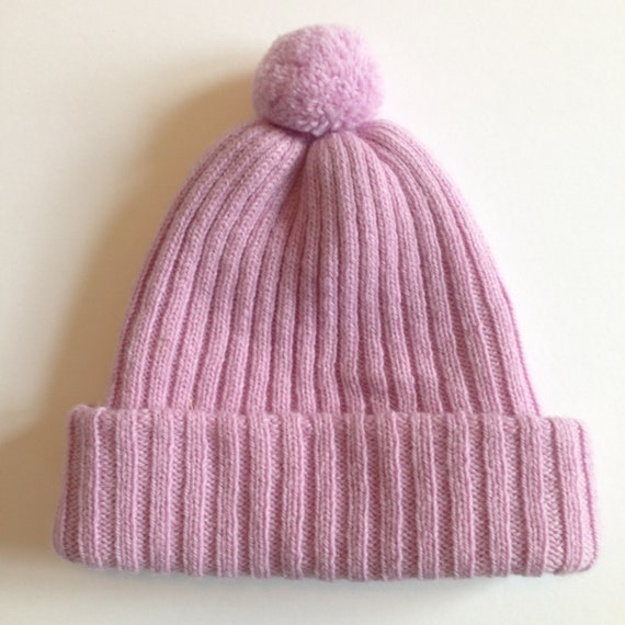 Bobble Hat Small Child Size Ribbed 