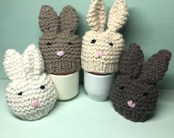 Bunny Egg Cosy, hand knitted Easter Decoration in Wool