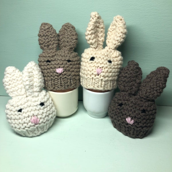 Bunny Egg cosy / Knitted Rabbit Egg Cozy / Easter Egg Holder / Handmade Decoration for Spring by Karen Knits Shop