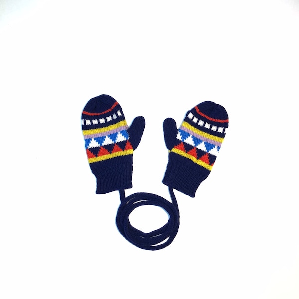 Mittens With String Etsy