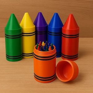 Crayon Travel Case – Crayon-Shaped Holder (Fits 24 Standard Crayons, Not Included)