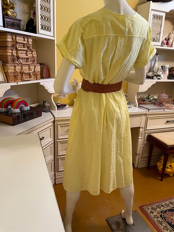 Vintage yellow eyelet dress - image 7