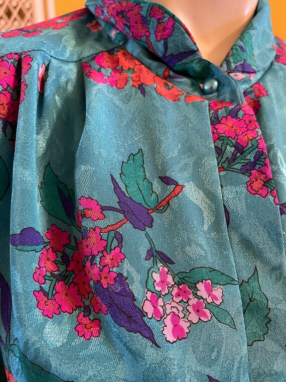 Vintage 80”s Anthony Sicari floral blouse - image 9