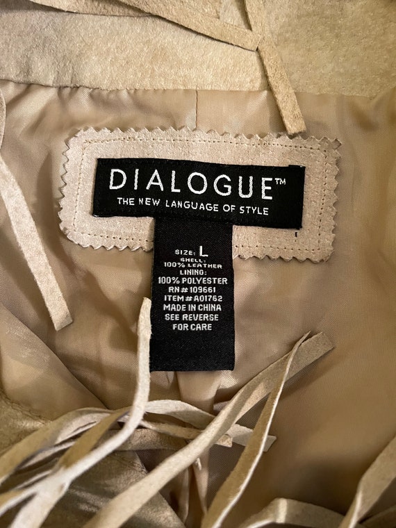 Vintage Dialogue tan fringe suede jacket. - image 9