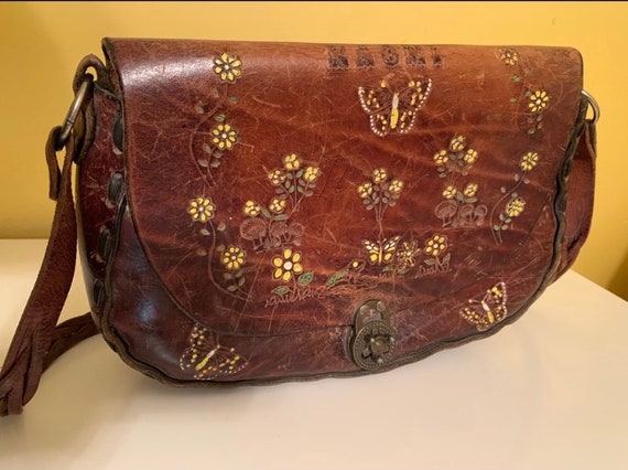 Vintage 70’s tooled leather bag - image 3