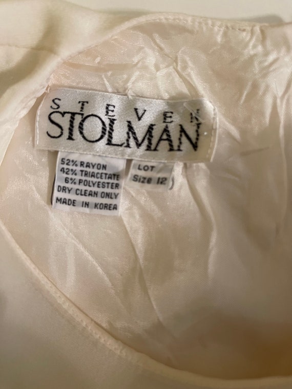 Vintage 80’s Steven Stolman ivory dress - image 10