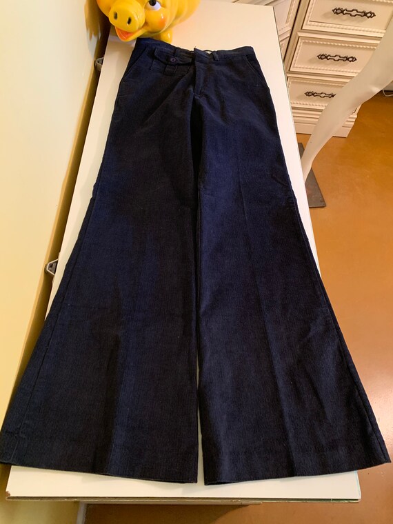 Vintage Cotler flared navy corduroy pants - image 2