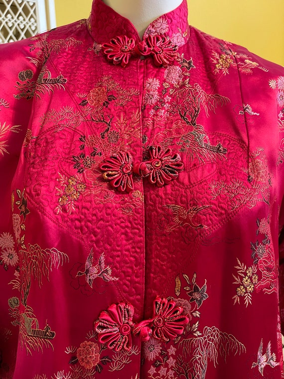 Vintage Chinese garden print duster/house coat.