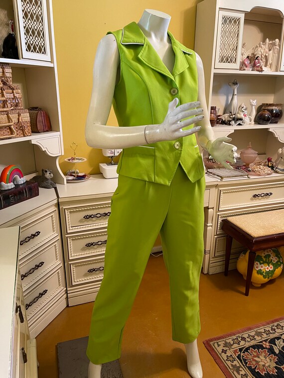 lime green pantsuit