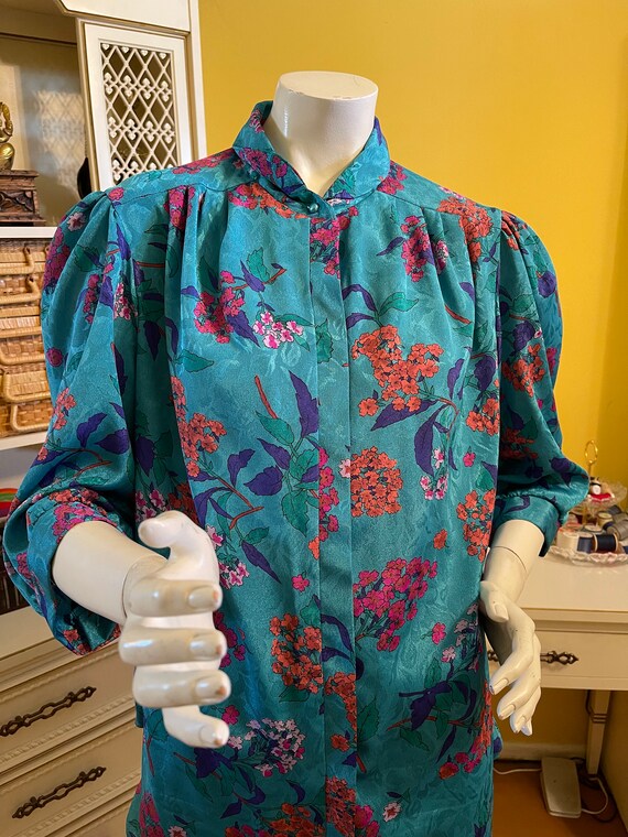 Vintage 80”s Anthony Sicari floral blouse - image 5