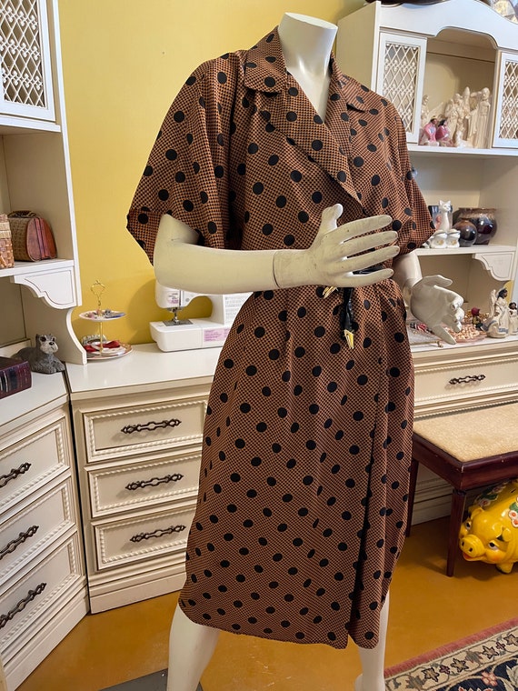 Vintage Kono New York houndstooth and polka dot d… - image 1