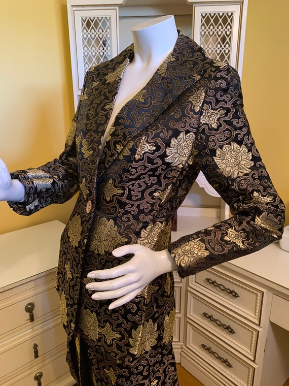 Steven Stolman 100% silk brocade suit.