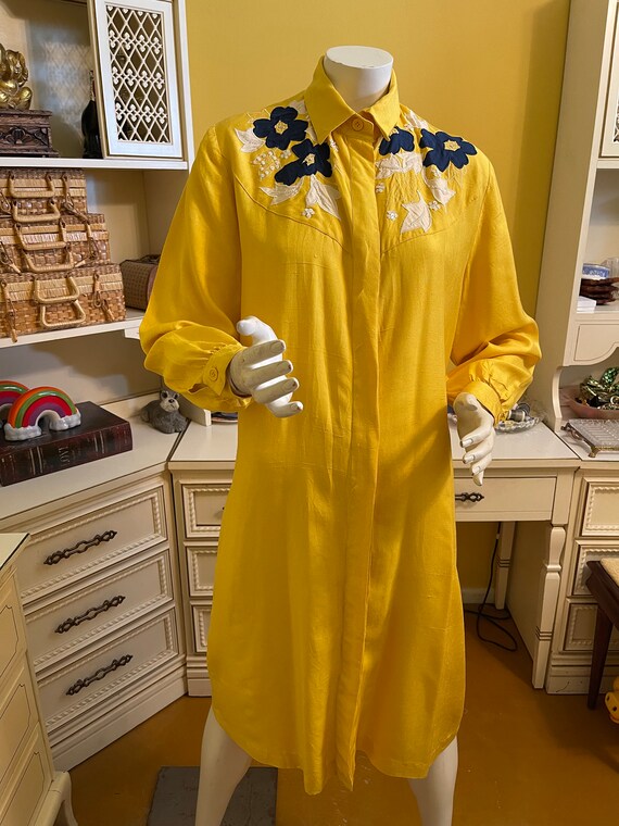 vintage silk shirt dress Gem