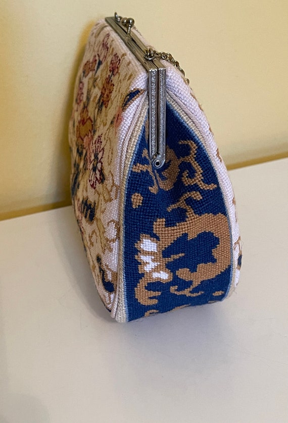 Vintage petit point embroidered evening bag - image 10