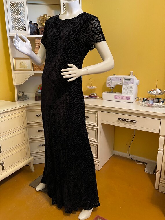 Vintage Wild Rose black maxi dress - image 5