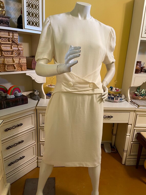 Vintage 80’s Steven Stolman ivory dress - image 2