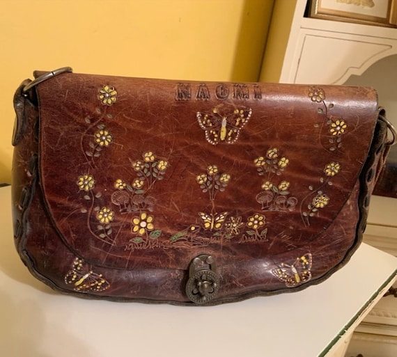 Vintage 70’s tooled leather bag - image 1