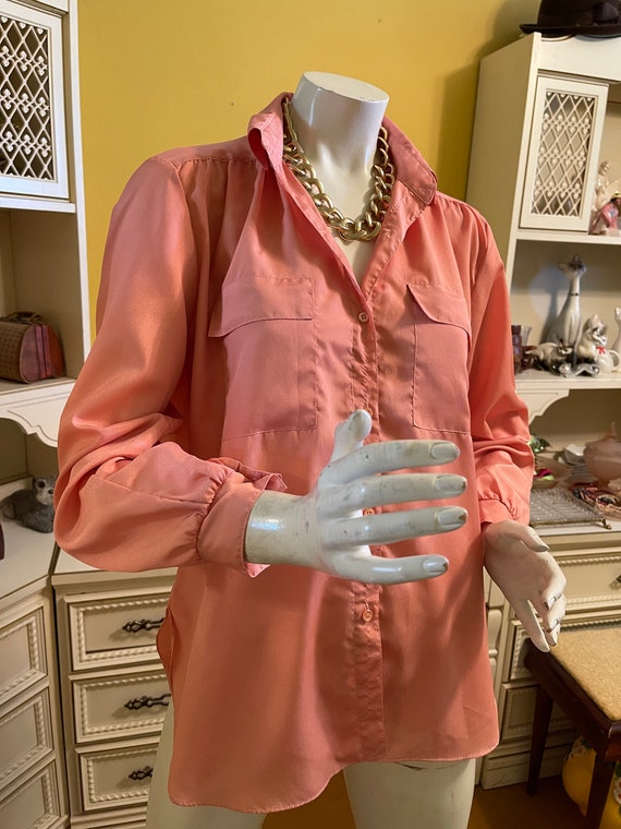 Vintage 80’s/90’s All Hours peach blouse