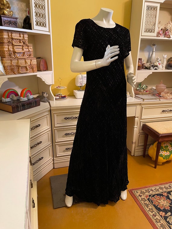 Vintage Wild Rose black maxi dress - image 2